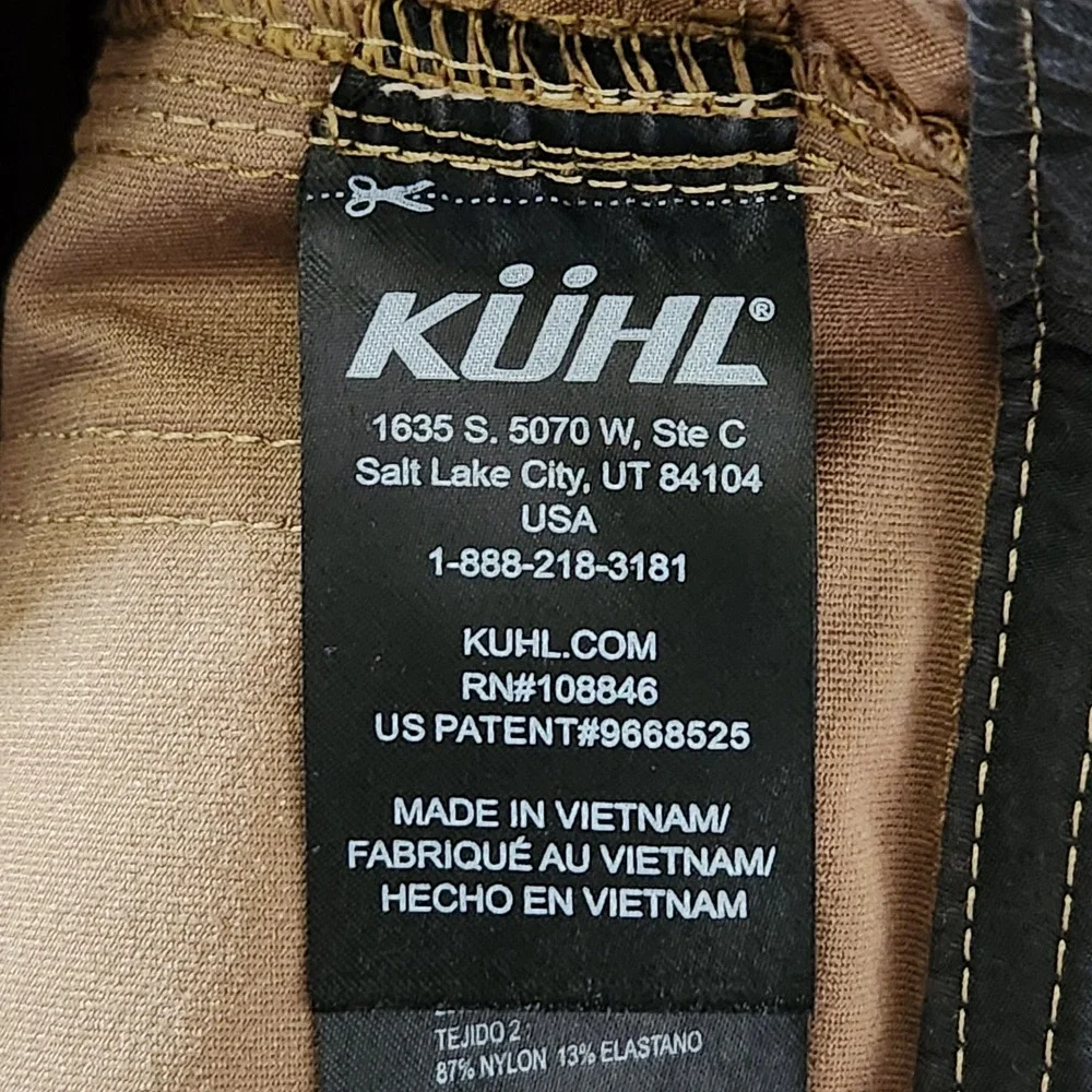 KUHL Radikl Pants Mens 40x30 Khaki Tan Hiking Workwear Stretch Articulated Knee
